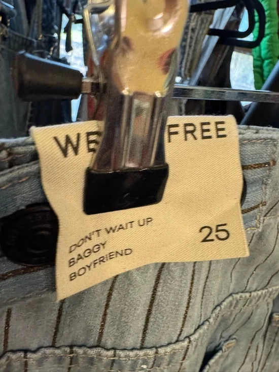 NWOT We the Free People Don't Wait Up Pinstripe Boyfriend Jeans After Hours - 25 - Picture 17 of 17